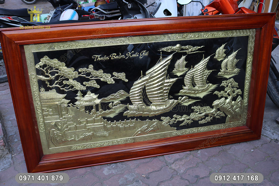 tranh thuận buồm xu&ocirc;i gi&oacute; đồng v&agrave;ng 1m76